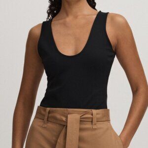 Good American Scuba Scoop Neck Vest / Sleeveless Fitted Top - Womens Medium